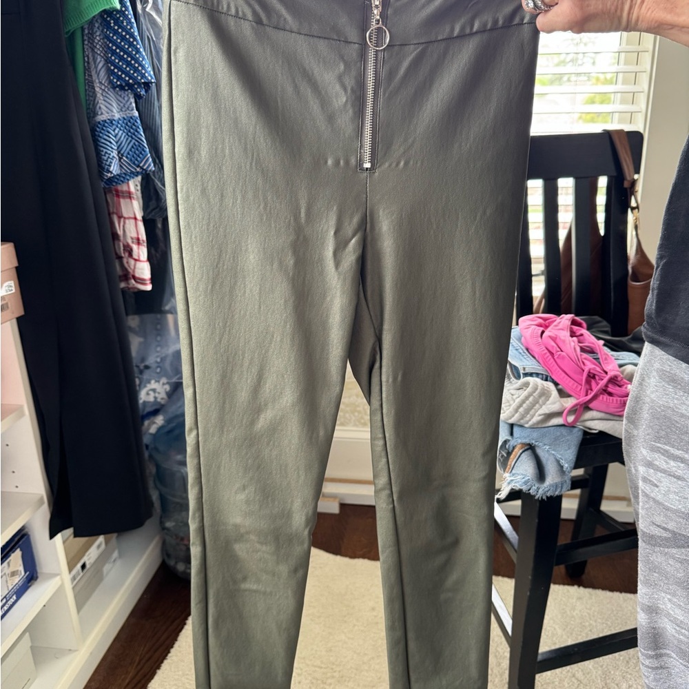 Olive Green Straight Leg Pants